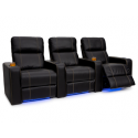 Seatcraft Dynasty Black Row of 3 Home Theater Seating