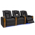 Seatcraft Monaco Black Row of 3 Home Theater Seating