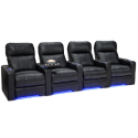 Seatcraft Monterey Black Row of 4 Home Theater Seating