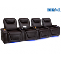 Seatcraft Pantheon Big & Tall Brown Row of 4 Theater Seats