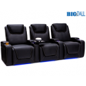 Seatcraft Pantheon Big & Tall Black Row of 3 Home Theater Seats