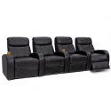 Seatcraft Rialto Black Row of 4 Home Theater Seating