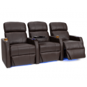 Seatcraft Sienna Brown Row of 3 Space Saver Home Theater Seating