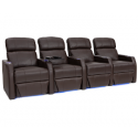Seatcraft Sienna Brown Row of 4 Space Saver Home Theater Seats
