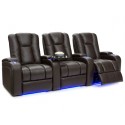 Seatcraft Serenity Brown Row of 3 Home Theater Seating