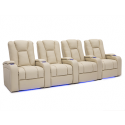 Seatcraft Serenity Cream Row of 4 Home Theater Seating