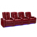 Seatcraft Serenity Red Row of 4 Home Theater Seating