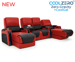 Apex Two Tone Chaise CoolZeroᵀᴹ Italian Leather Home Theater Seating