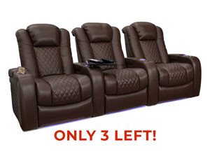 Capricorn Brown Leather Big & Tall Home Theater Seating