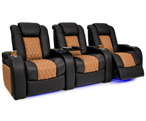 Diamante Leather Two-Tone Home Theater Seating