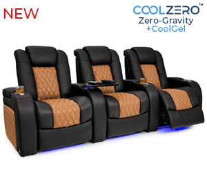 Diamante CoolZeroᵀᴹ Italian Leather Two-Tone Home Theater Seating
