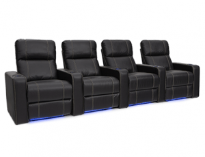Seatcraft Dynasty Black Row of 4 Home Theater Seats