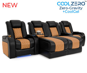 Diamante Two Tone Chaise CoolZeroᵀᴹ Italian Leather Home Theater Seating