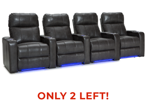 Monterey Gray Row of 4 | Power Headrest & Recline