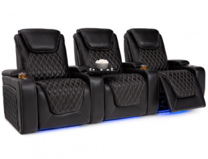 Seatcraft Muse Black Row of 3 Home Theater Seating