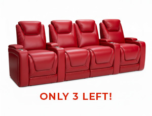 Equinox Leather Red Row of 4 BACKROW Theater Seating®
