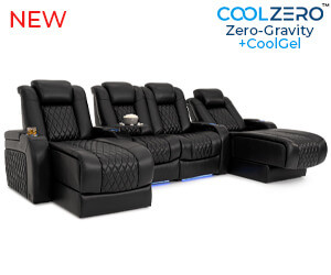Diamante Chaise CoolZeroᵀᴹ Italian Leather Home Theater Seating