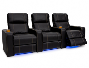 Seatcraft Dynasty Black Row of 3 Home Theater Seating
