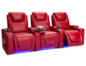 Seatcraft Equinox Red Row of 3 Home Theater Seats