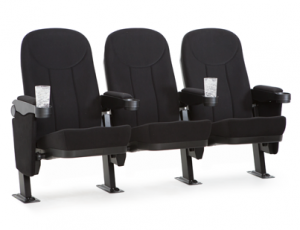 Seatcraft Mirage Row of 3, Fabric, Black