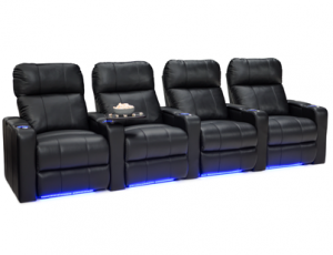 Seatcraft Monterey Black Row of 4 Home Theater Seating