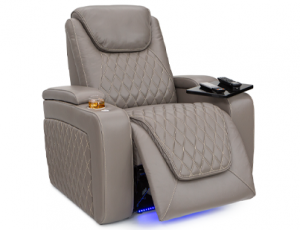 Seatcraft Muse Gray Single Recliner Home Theater Seating