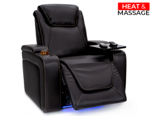 Paladin Leather Heat & Massage Home Theater Seating Single Recliner