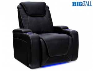 Pantheon Leather Big & Tall Home Theater Seating Single Recliner