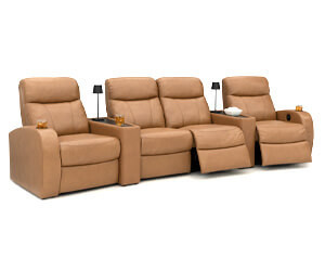Rialto Italian Leather Wedge Console Table Home Theater Seating