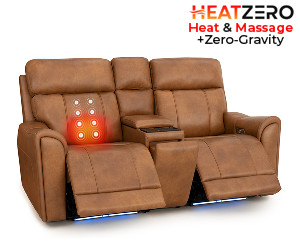 Trivanta HeatZeroᵀᴹ Italian Leather Home Theater Loveseat