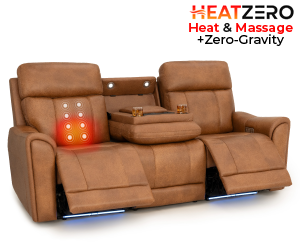 Trivanta HeatZeroᵀᴹ Italian Leather Home Theater Sofa