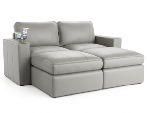 Seatcraft Wilshire Gray Dual Chaise Media Lounge Sofa