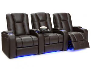 Seatcraft Serenity Brown Row of 3 Home Theater Seating