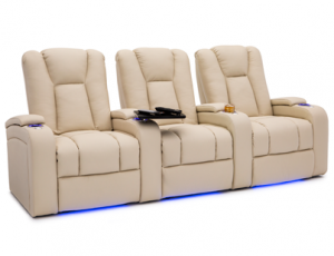 Seatcraft Serenity Cream Row of 3 Home Theater Seating