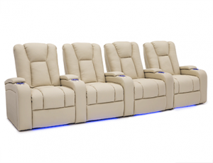 Seatcraft Serenity Cream Row of 4 Home Theater Seating