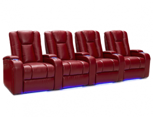 Seatcraft Serenity Red Row of 4 Home Theater Seating