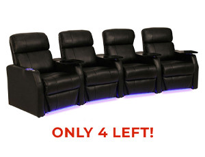 Sienna Curved Black Row of 4 Home Theater Seats
