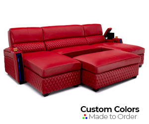 Seatcraft Your Choice Solarium Media Lounge Sofa Top Grain Leather 7000, 13+ Colors, Power Chaiseloungers