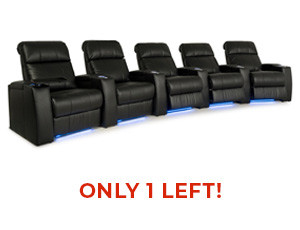 Seatcraft Sonoma Black Curved Row of 5 Media Room Chairs