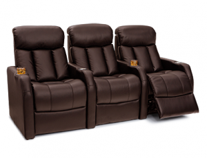 Squire Leather Gel Brown Space-Saver Home Theater Seats