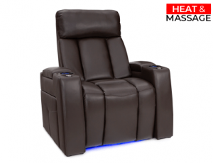 Seatcraft Summit Heat & Massage, Top Grain Leather 7000, Powered Headrest, Powered Lumbar, Power Recline, Brown