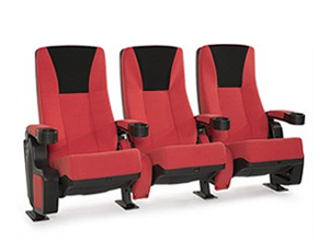Seatcraft Vanguard Row of 3, Fabric, Red/Black