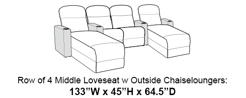 Apex Chaise CoolZeroᵀᴹ Italian Leather Home Theater Seating