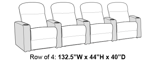 Seatcraft Apex Midnight Blue Row of 4 Home Theater Seating