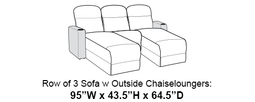 Diamante Chaise CoolZeroᵀᴹ Italian Leather Home Theater Seating