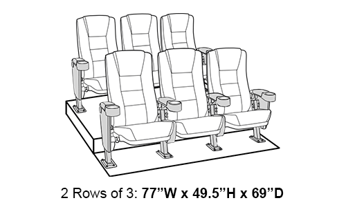 Seatcraft Madrigal 2 Row Home Theater Seats and Riser Package, Vinyl, Red