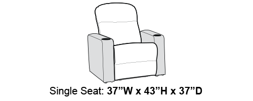 Diamante Leather Home Theater Seating Single Recliner