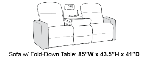 Aeris Leather Gel Sofa | Powered Headrest & Recline | Black or Brown