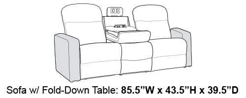 Armada LT HeatZeroᵀᴹ Black Home Theater Sofa