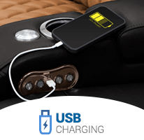 USB Charging Port in Each Arm